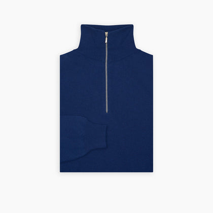 Blue Half-Zip Cashmere Jumper Image 2
