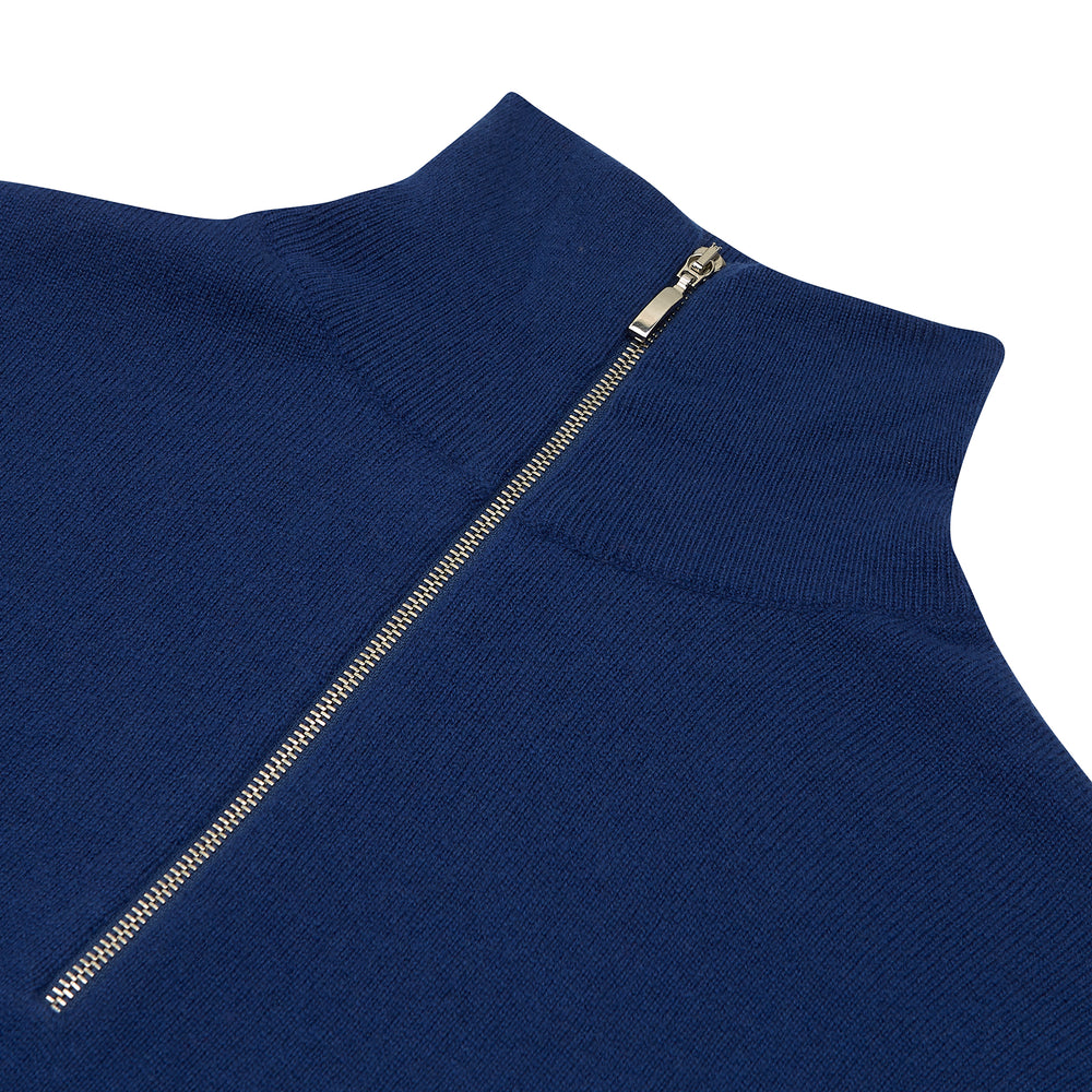 Blue Half-Zip Cashmere Jumper
