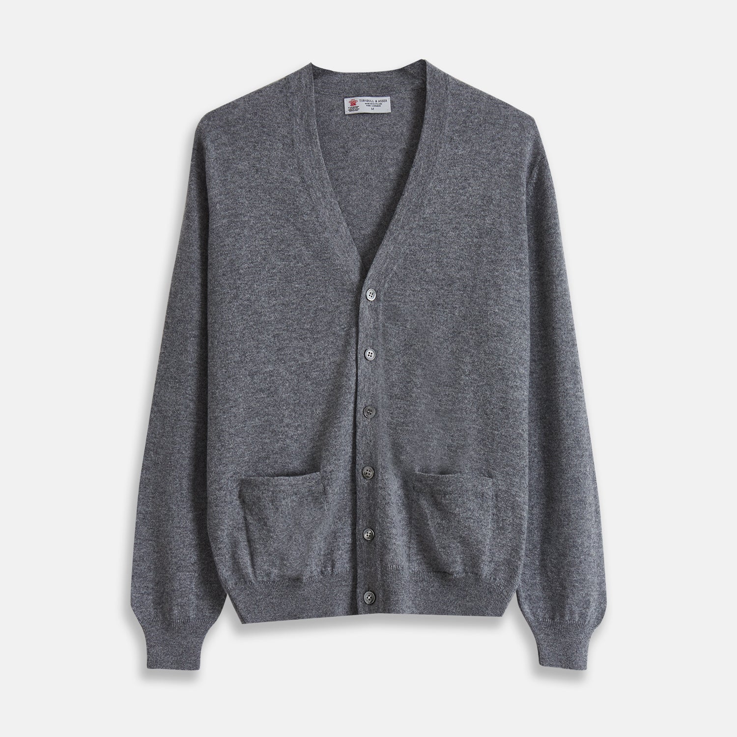 View 1 of product Grey Fine Cashmere Cardigan