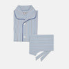 Blue & White Twill Cotton Stripe Pyjama Set