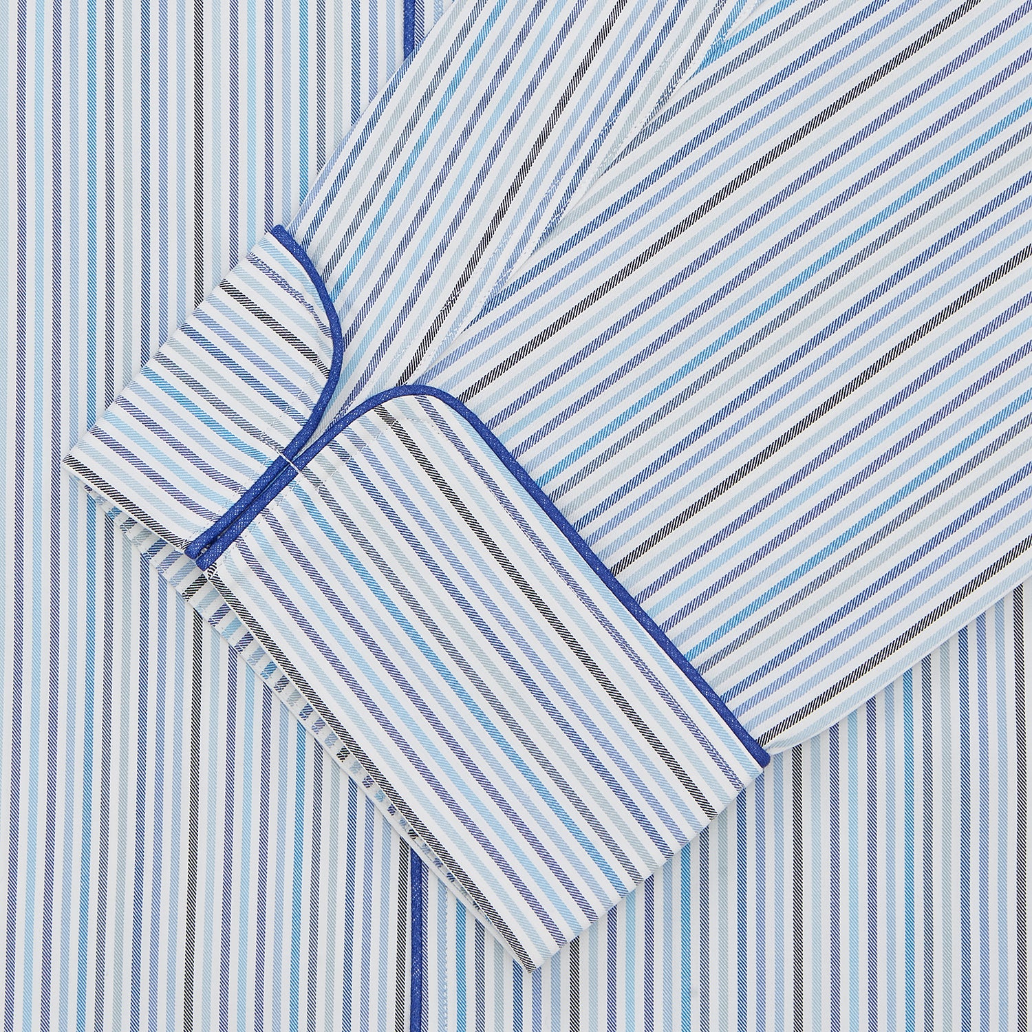 View 2 of product Blue & White Twill Cotton Stripe Pyjama Set