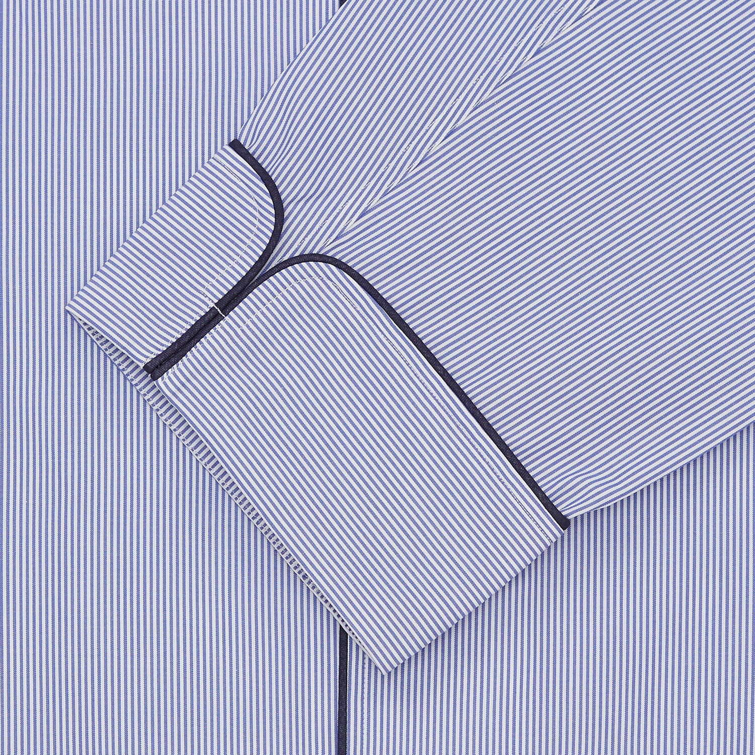View 2 of product Blue Fine Bengal Stripe Cotton Pyjama Set