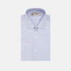 View 1 of product Blue and White Sea Island Quality Cotton Fine Bengal Stripe Shirt with Regent Collar and Double Cuffs
