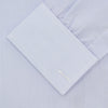 Blue and White Sea Island Quality Cotton Fine Bengal Stripe Shirt with Regent Collar and Double Cuffs