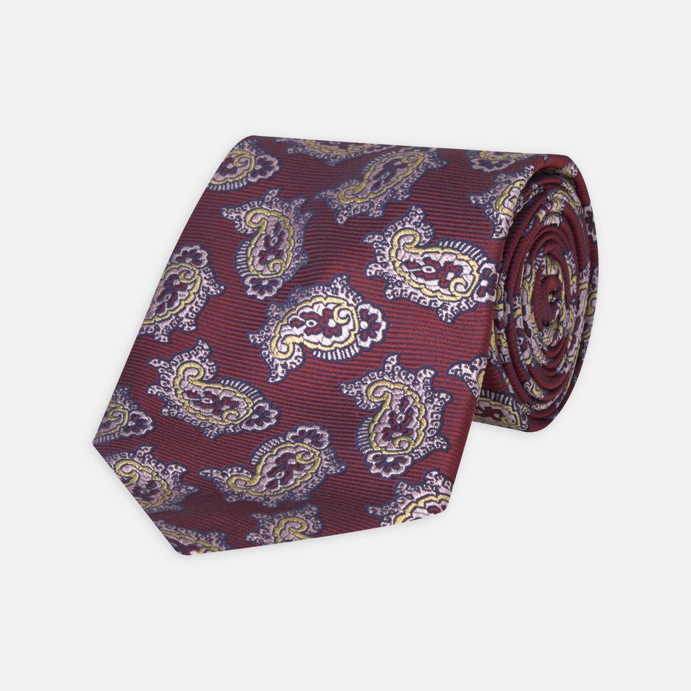 Burgundy Traditional Paisley Silk Tie
