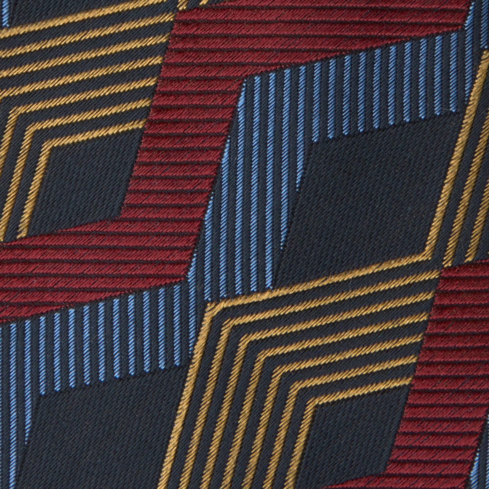 View 2 of product Navy, Red and Gold Zig Zag Silk Tie