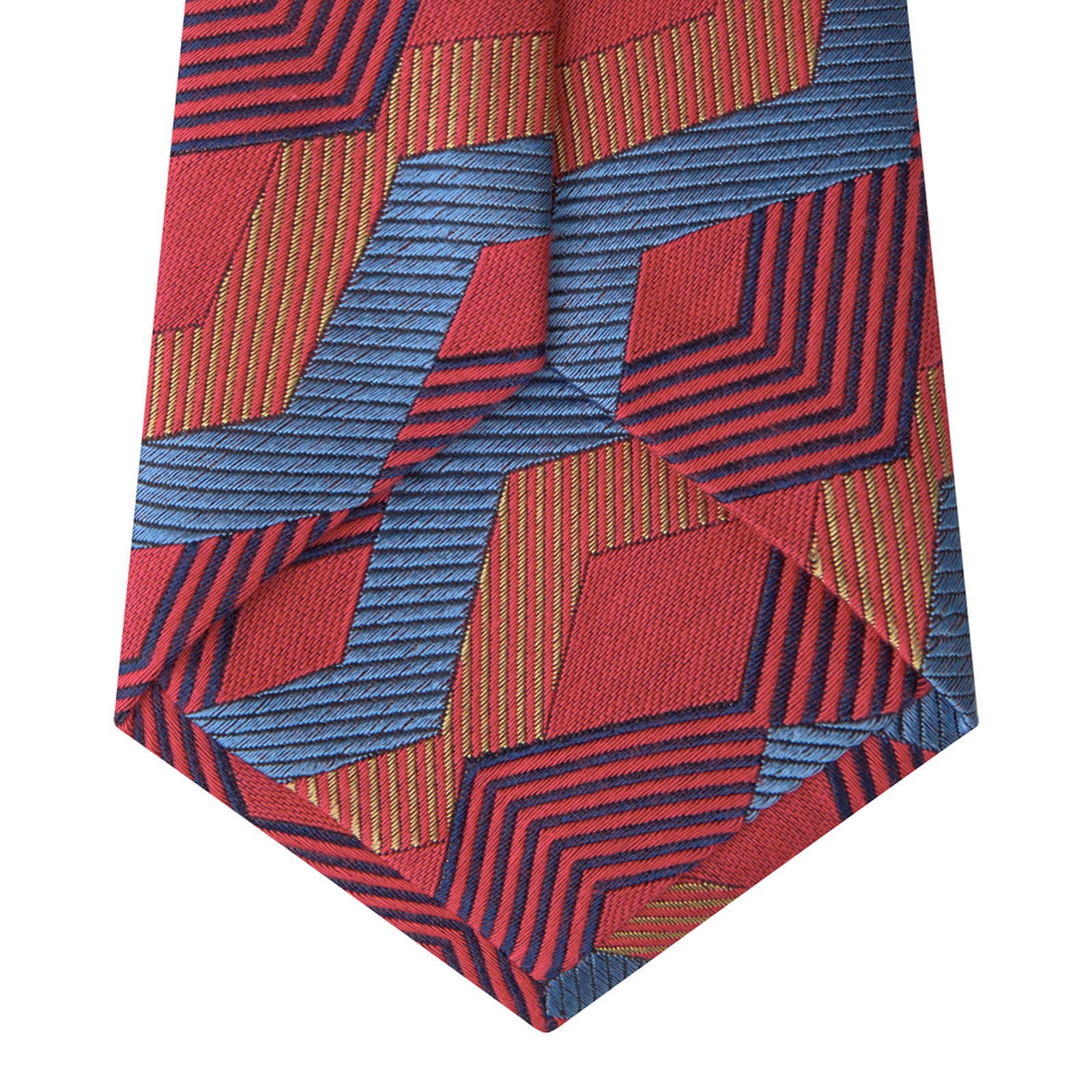 View 4 of product Red and Blue Zig Zag Silk Tie