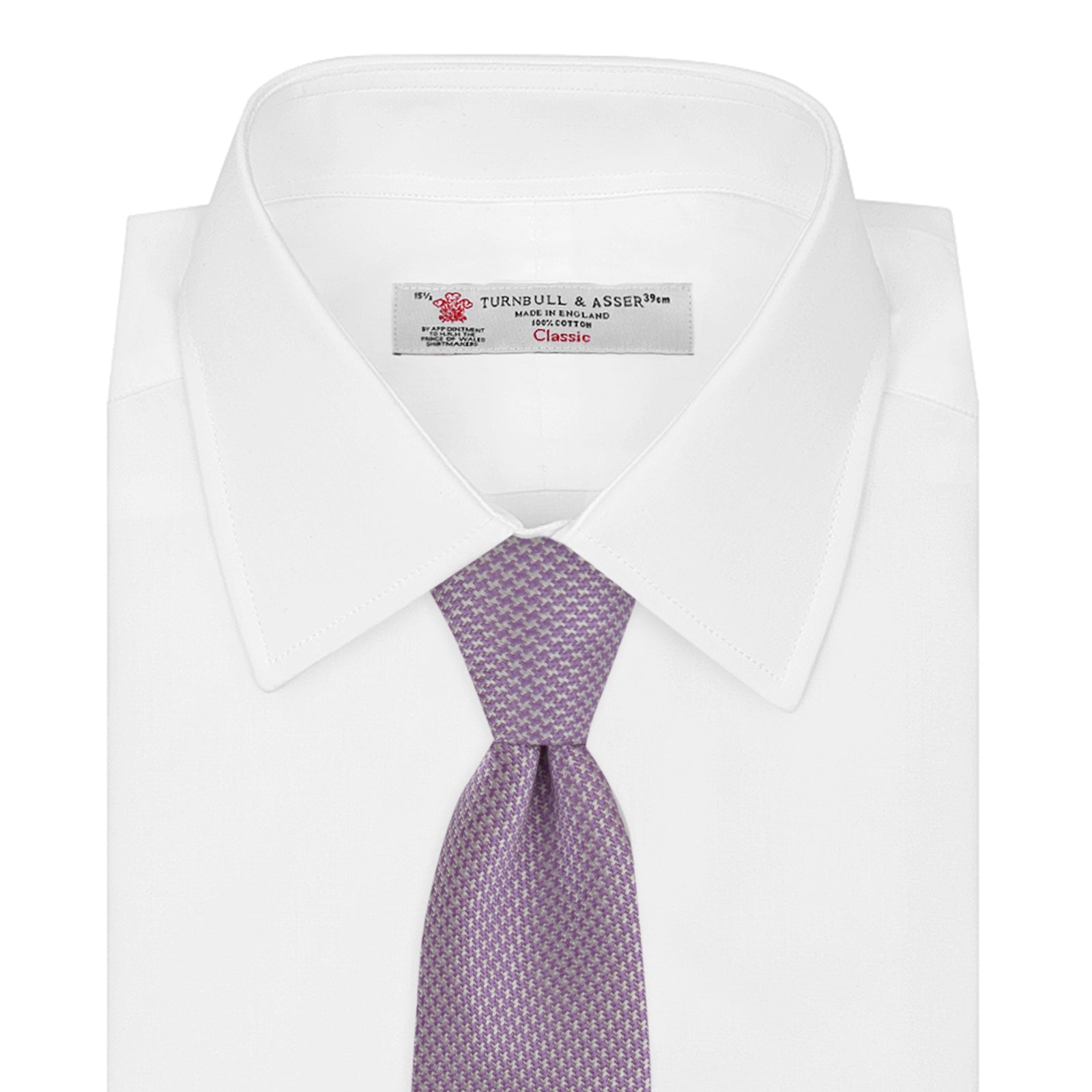 View 2 of product Lilac Houndstooth Silk Tie