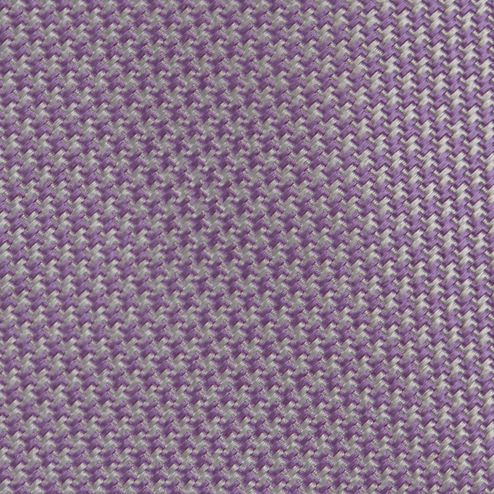 Lilac Houndstooth Silk Tie