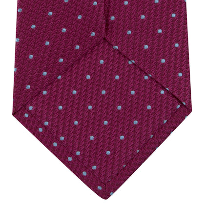 Dark Pink and Blue Spot Lace Silk Tie Image 3