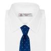 View 2 of product Royal Blue and White Small Spot Herringbone Silk Tie