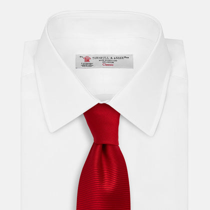 Red Horizontal Twill Silk Tie Image 1