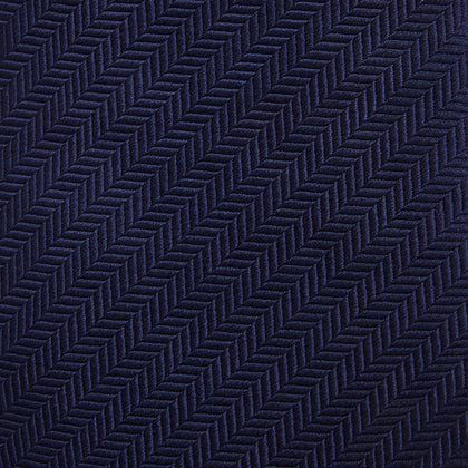 Slim Navy Herringbone Silk Tie Image 2