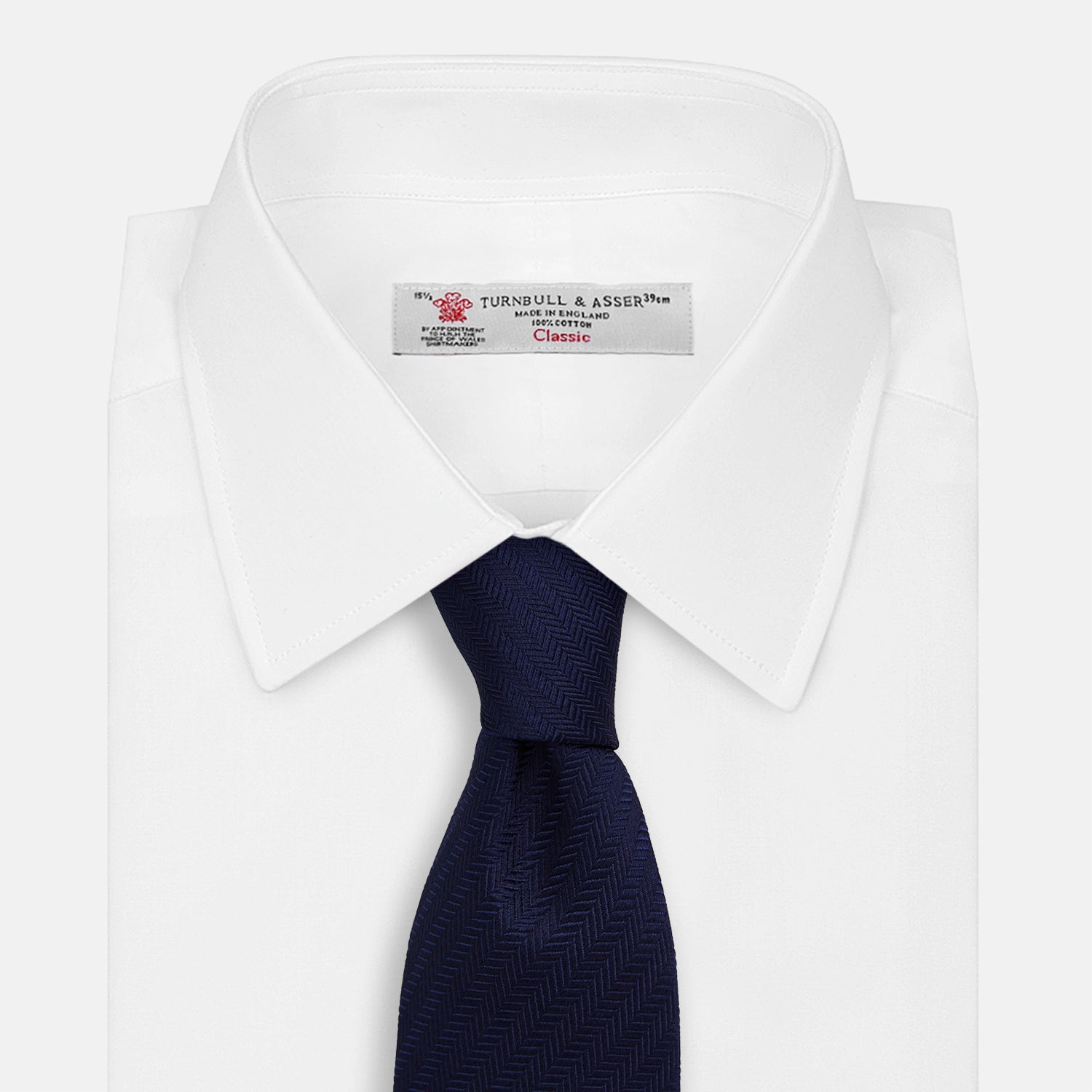 View 2 of product Slim Navy Herringbone Silk Tie
