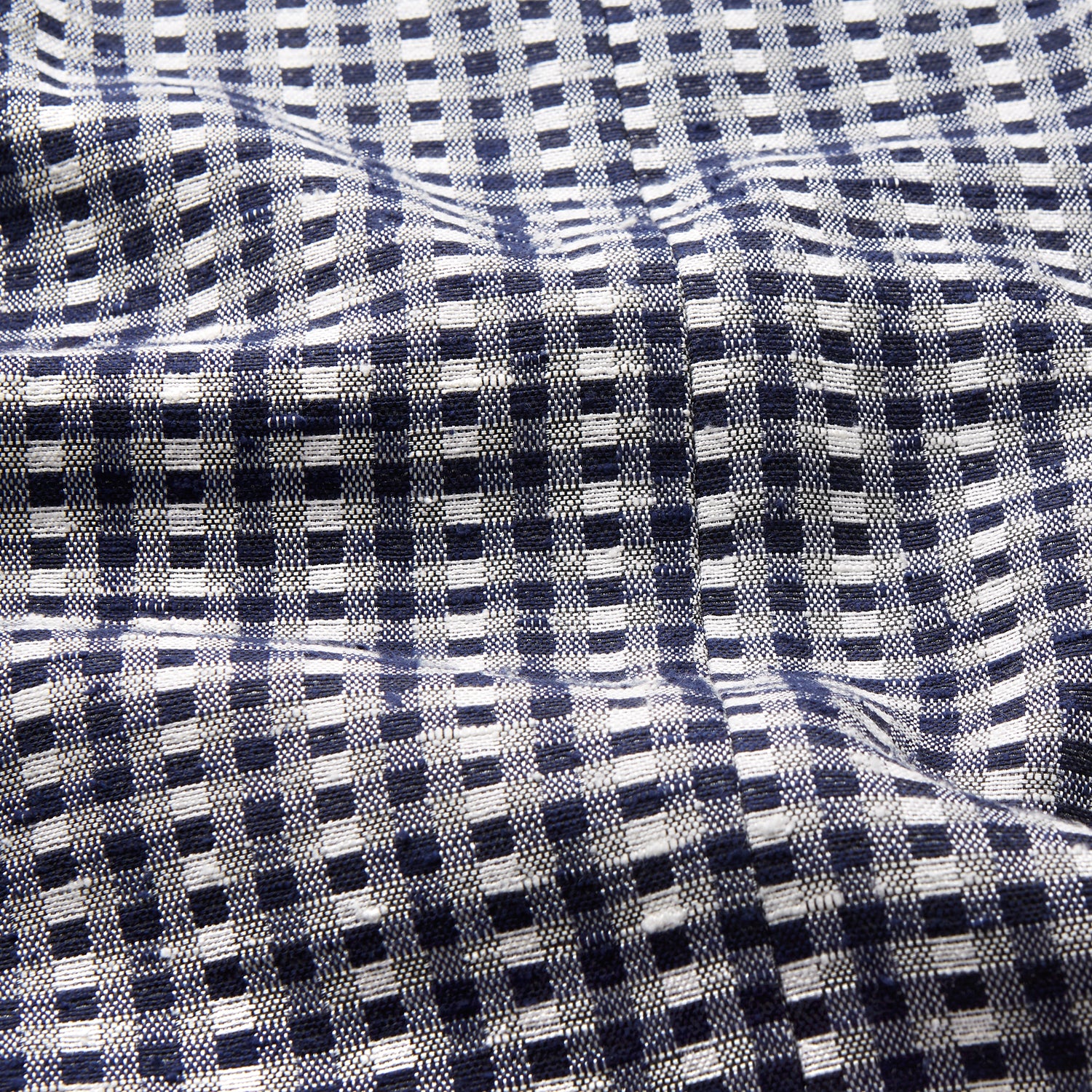 View 6 of product Navy Silk Chequered Kimono Gown