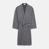 View 2 of product Navy Silk Chequered Kimono Gown