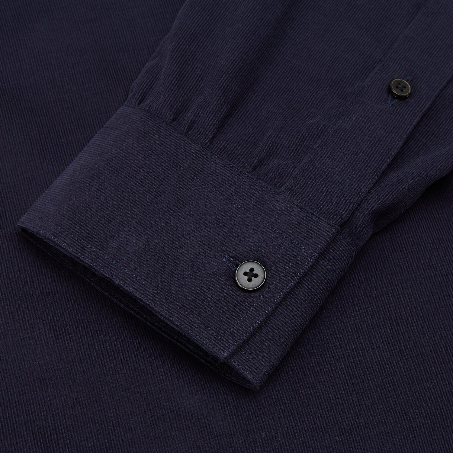 View 4 of product Midnight Blue Corduroy Officer Weekend Fit Shirt with Dorset Collar and 1-Button Cuffs
