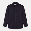 View 1 of product Midnight Blue Corduroy Officer Weekend Fit Shirt with Dorset Collar and 1-Button Cuffs