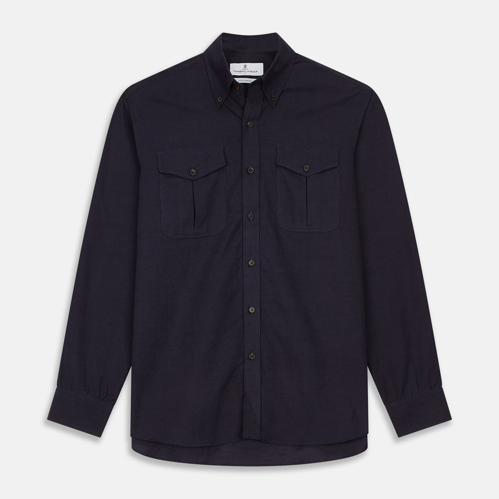 navy blue dress shirt with white collar Men's Navy w/ White Polka Dots Long Sleeve Dress Shirt, Stain Repellent, Wrinkle Resistant