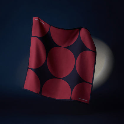 DR. NO Red and Black Multi Spots Silk Pocket Square Image 2