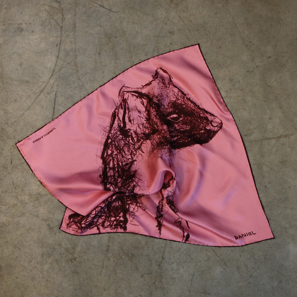 DANIEL PERKIN PINK PINE MARTIN POCKET SQUARE