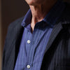 View 1 of product Blue Stripe Weekend Fit Nevis Shirt with Derby Collar and 1-Button Cuffs