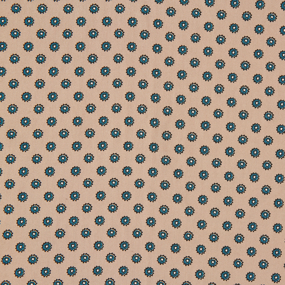 Copper Fine Floral Print Silk Pocket Square