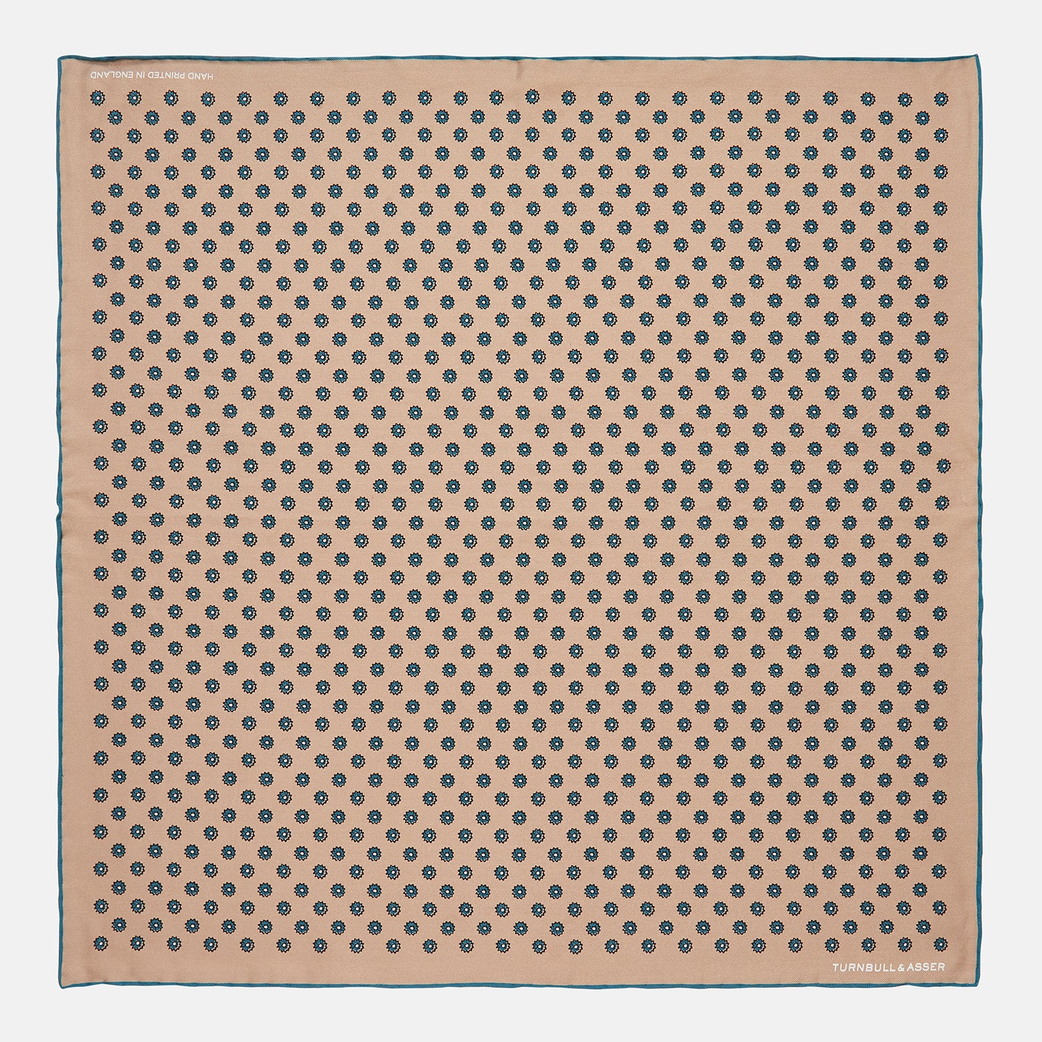View 1 of product Copper Fine Floral Print Silk Pocket Square