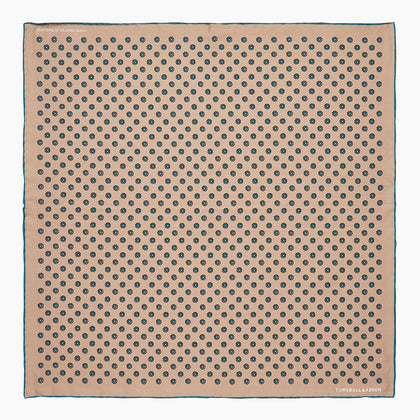 Copper Fine Floral Print Silk Pocket Square Image 3