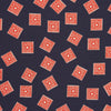 View 2 of product Navy and Cherry Red Tiled Floral Silk Pocket Square