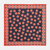 View 1 of product Navy and Cherry Red Tiled Floral Silk Pocket Square