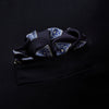 View 3 of product Navy and Sky Blue Tiled Floral Silk Pocket Square