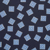 View 2 of product Navy and Sky Blue Tiled Floral Silk Pocket Square