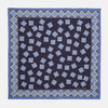 View 1 of product Navy and Sky Blue Tiled Floral Silk Pocket Square