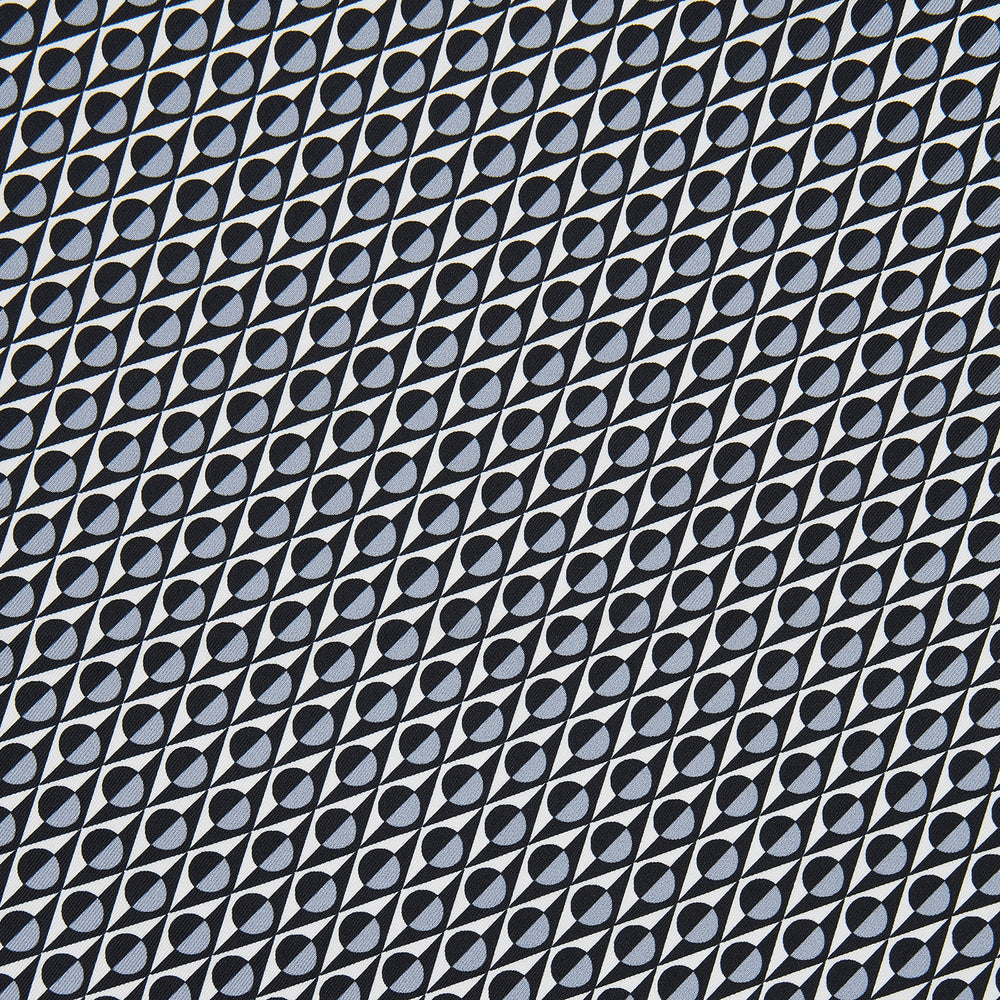 Charcoal Abstract Geometric Print Silk Pocket Square
