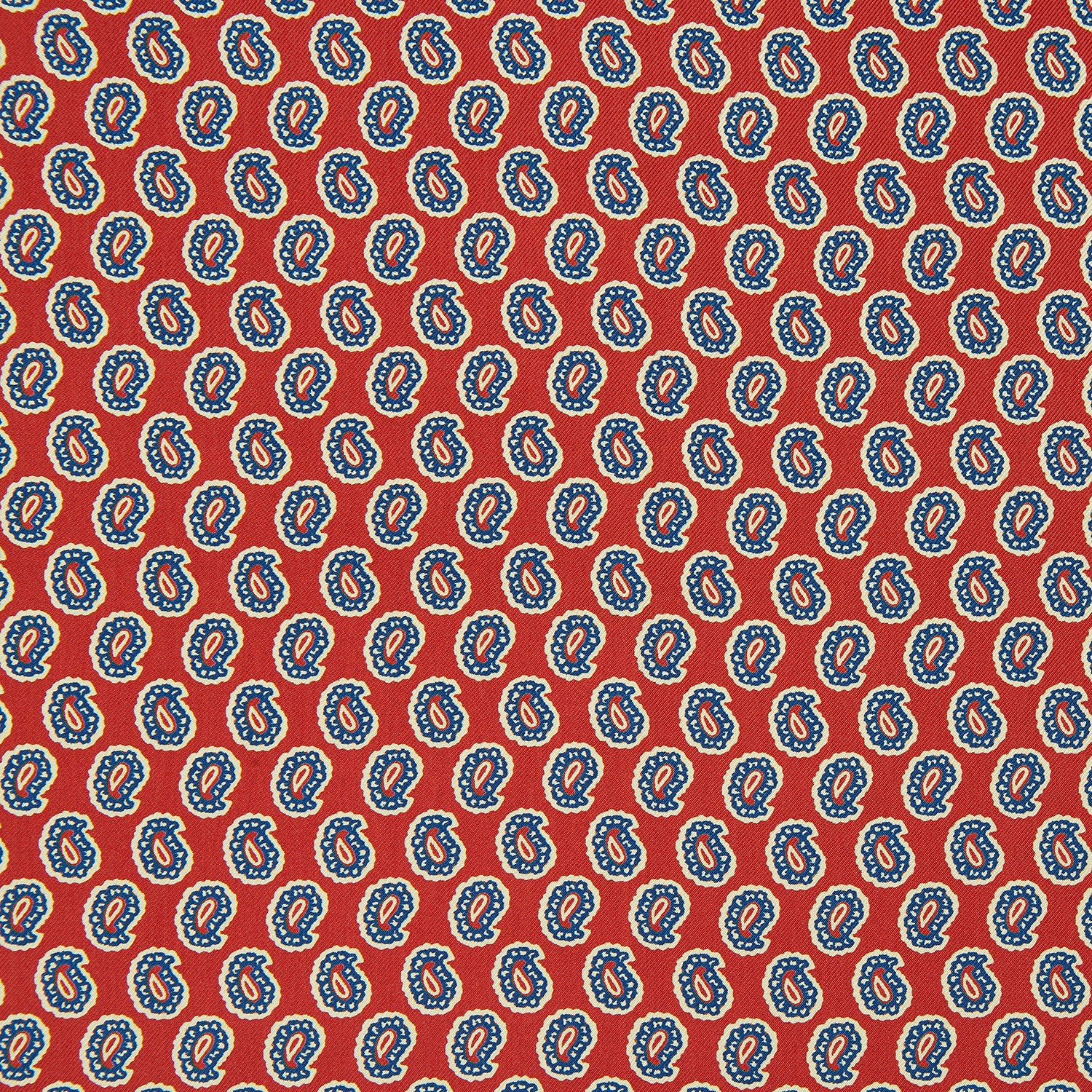 View 2 of product Red Neat Paisley Silk Pocket Square