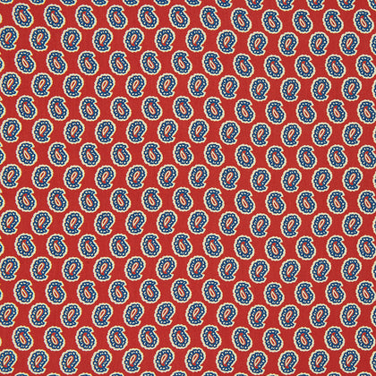 Red Neat Paisley Silk Pocket Square Image 1