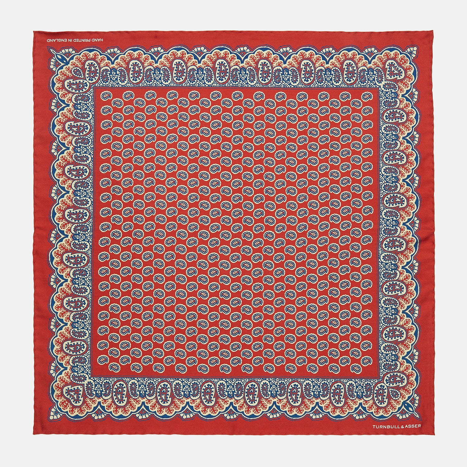 View 1 of product Red Neat Paisley Silk Pocket Square