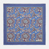 Blue Paisley Petal Print Silk Pocket Square