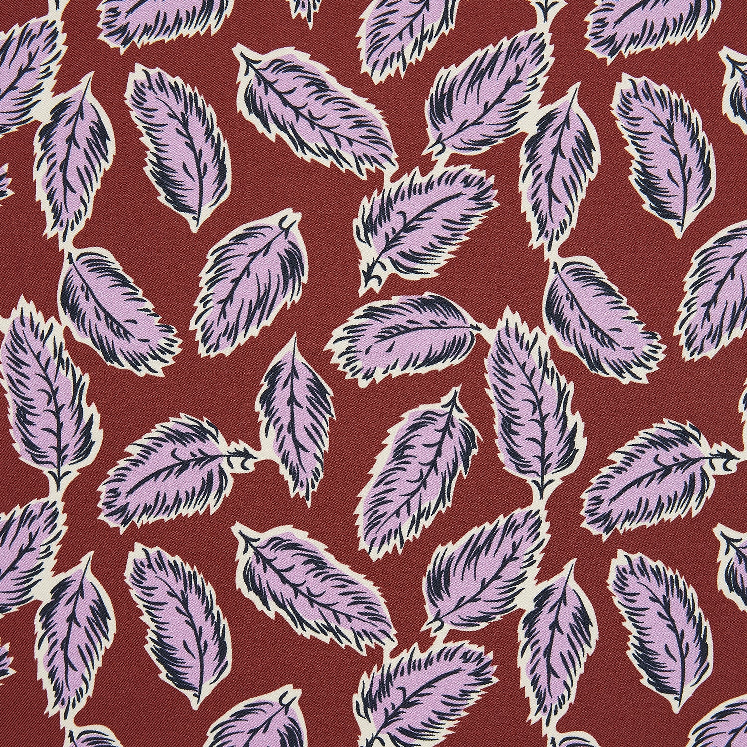 View 2 of product Red Abstract Feather Print Silk Pocket Square