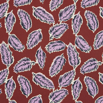 Red Abstract Feather Print Silk Pocket Square Image 1