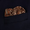 View 3 of product Orange House Paisley Print Silk Pocket Square
