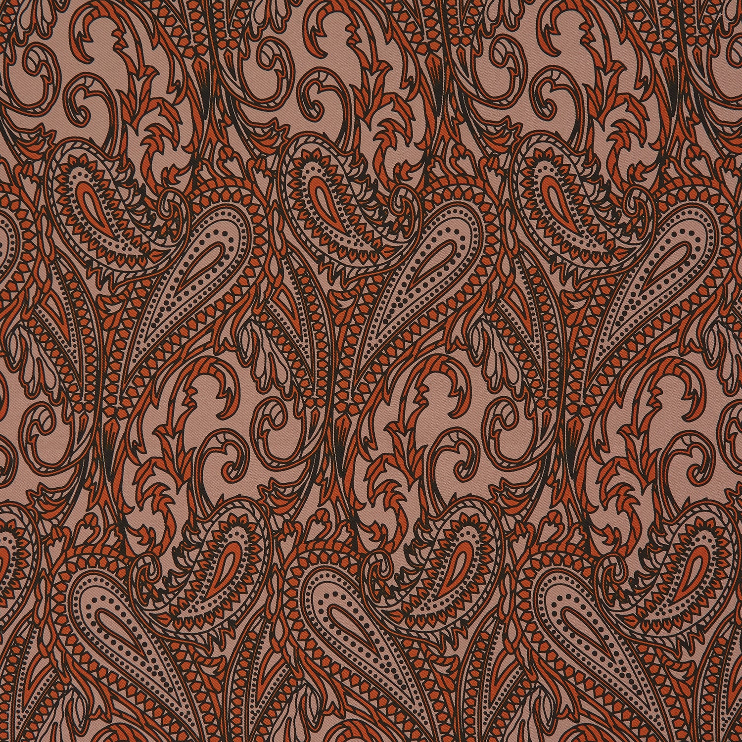 View 2 of product Orange House Paisley Print Silk Pocket Square