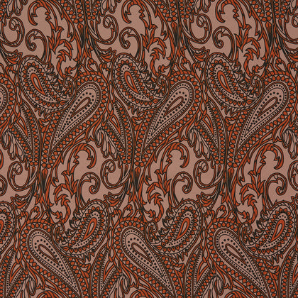 Orange House Paisley Print Silk Pocket Square Image 1
