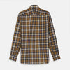 View 5 of product Yellow Check Weekend Fit Flannel Shirt with Derby Collar and 1-Button Cuffs