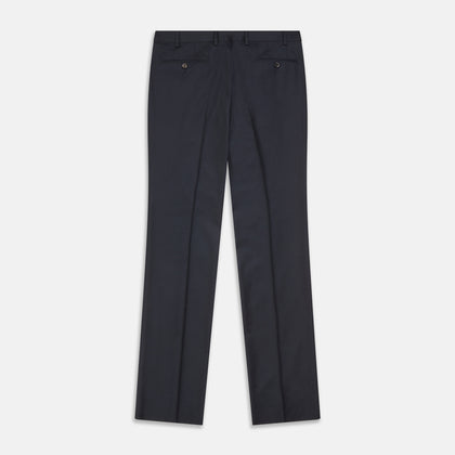 Navy Wool Pleated Jasper Trouser Image 2