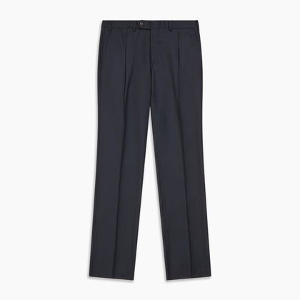 Navy Wool Pleated Jasper Trouser Image 3