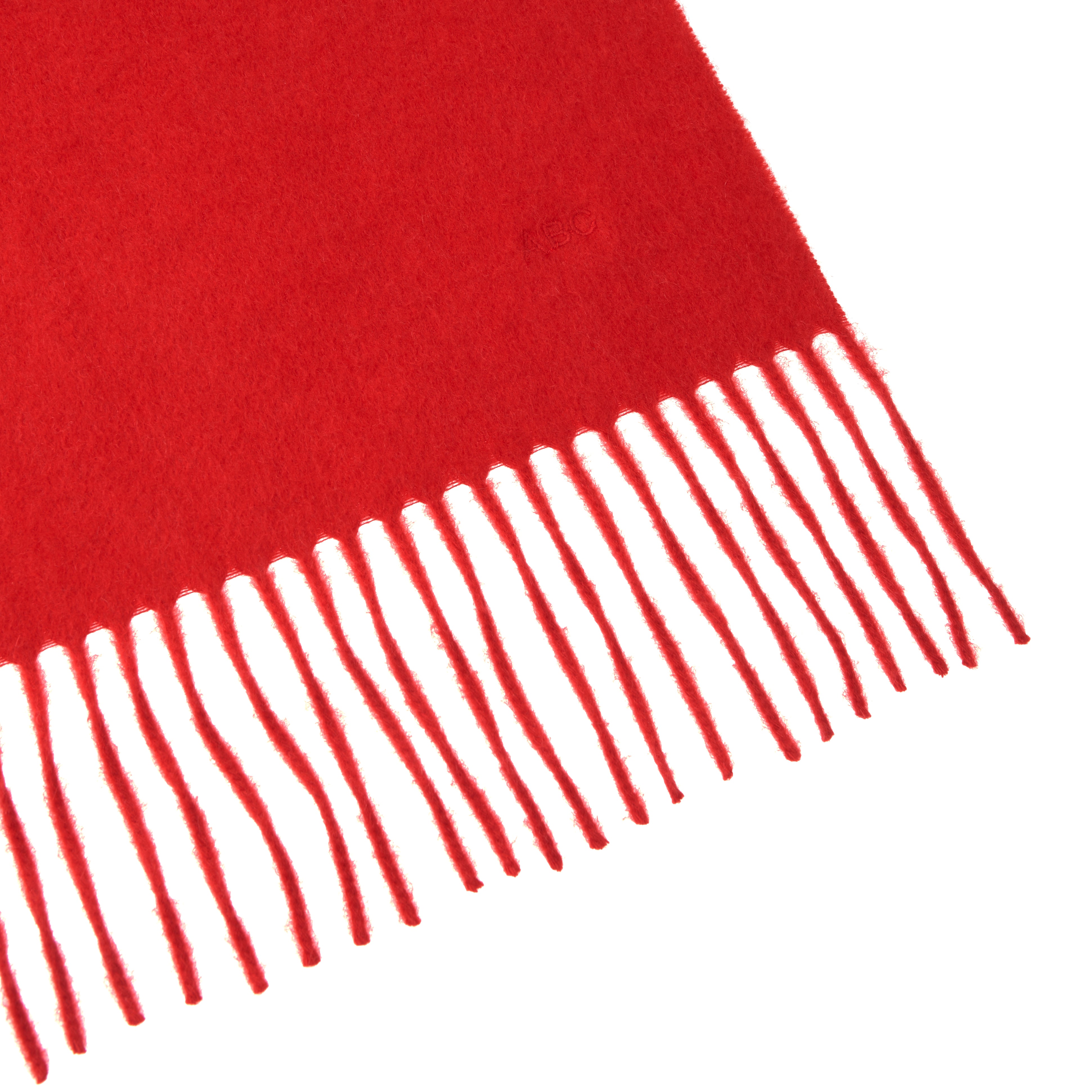 Monogrammed Red Pure Cashmere Scarf