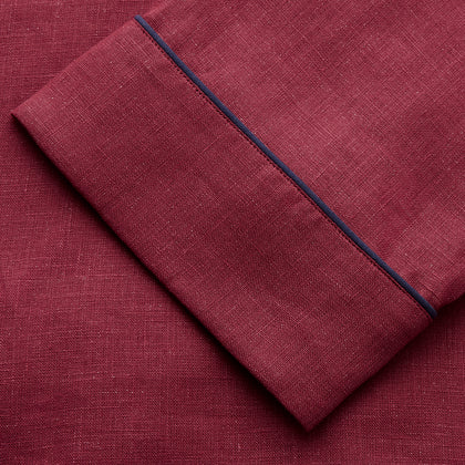 Burgundy Linen Modern Pyjama Set Image 5