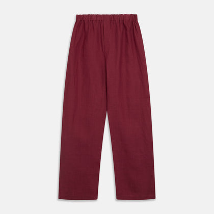Burgundy Linen Modern Pyjama Set Image 6